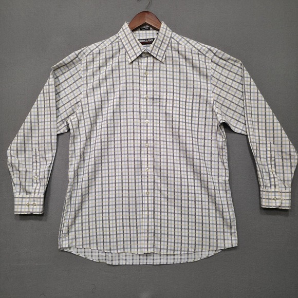 Kirkland Signature Men's Non-Iron Long Sleeve Button Up Shirt Size Large - Picture 1 of 6